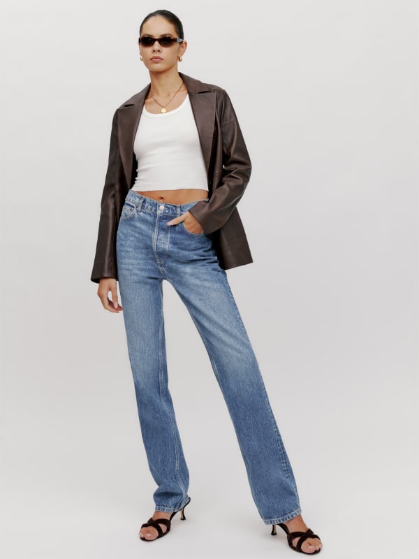 Cynthia High Rise Straight Long Jeans - Colorado